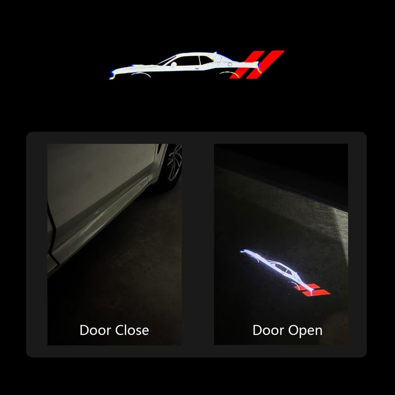 MXGAIC 2Pcs Car Door Lights Compatible With Challenger 2015-Present. Personality Pattern LED Projector Courtesy Welcome Lights for SRT SXT GT RT (Picture 2) - Image 2